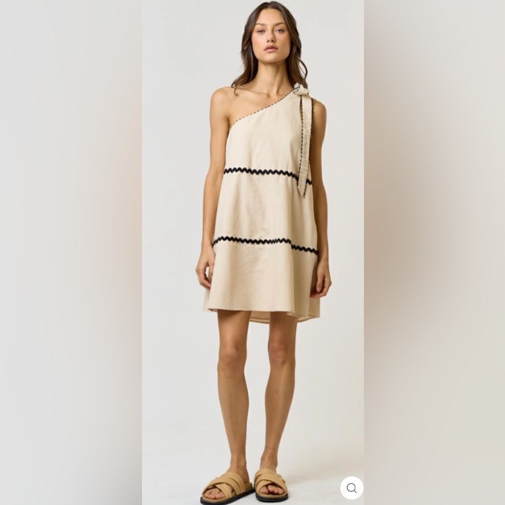 Lalavon Oatmeal Linen Dress Size Medium